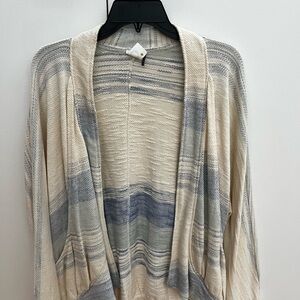 Akemi + Kin by Anthropologie Cream and Blue Women's Cardigan